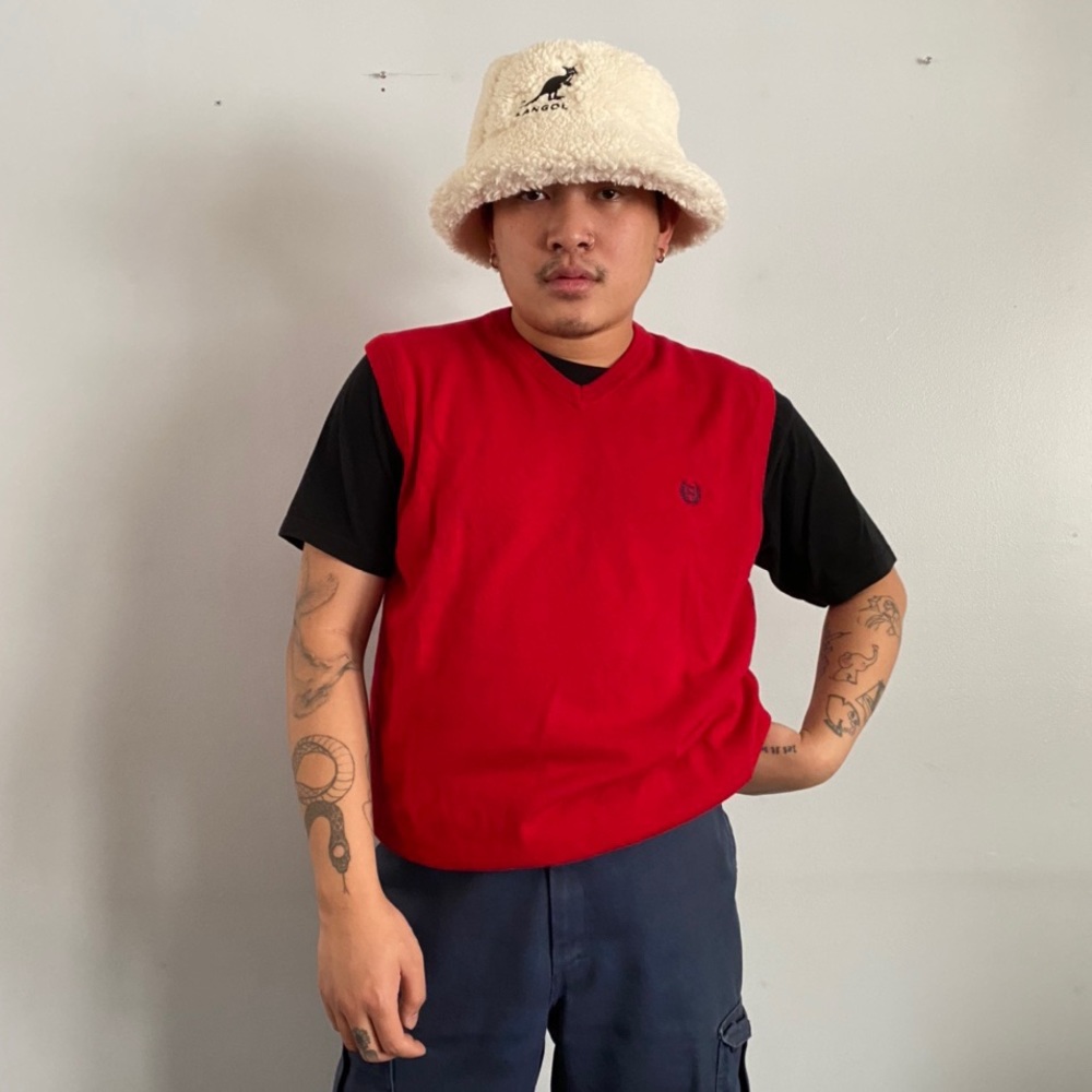 Chaps Sweater Vest in Red